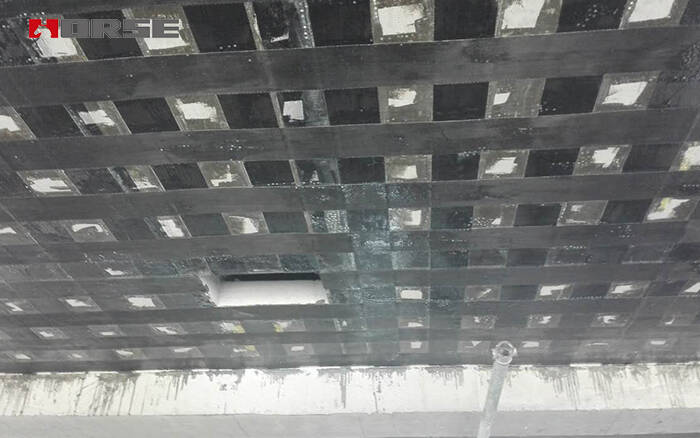 Carbon fiber reinforced polymer(CFRP) sheet reinforcement for floor slab Carbon fiber reinforced polymer(CFRP) sheet reinforcement for floor slab