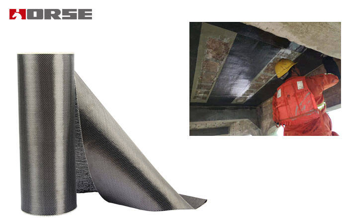 Externally bonding carbon fiber wrap in strengthening concrete