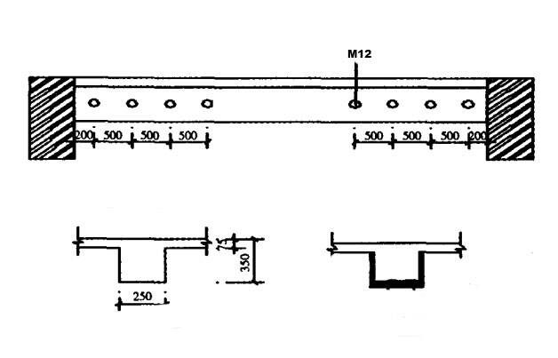 steel plates to reinforce the three sides of the concrete beam